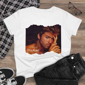 George Michael Fan Music T-Shirt Girl Woman's T Shirt Tee Top Cotton S M L XL